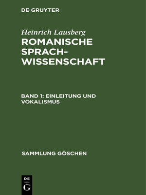 cover image of Einleitung und Vokalismus